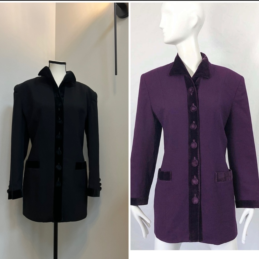 Vintage Christian Dior 90’s wool/ velvet chic jacket
